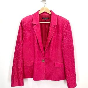ROBERT KRUGMAN Pink Textured Shell Button Jacket Blazer Size 12